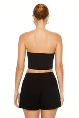 Cropped Sweater-Knit Tube Top