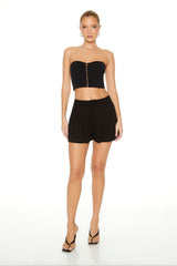 Cropped Sweater-Knit Tube Top