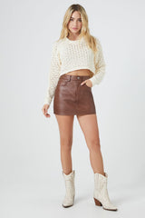 Cropped Open-Back Sweater