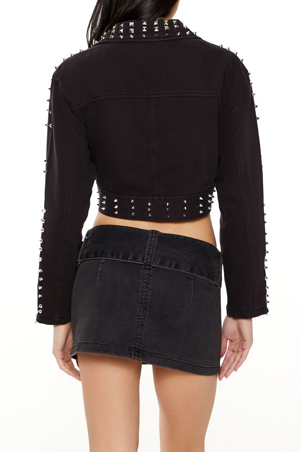 Studded Denim Moto Jacket