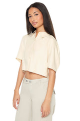 Cropped Boxy Drop-Sleeve Shirt