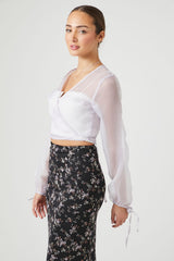 Sheer Organza Wrap Top