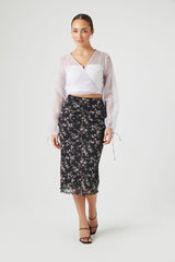 Sheer Organza Wrap Top