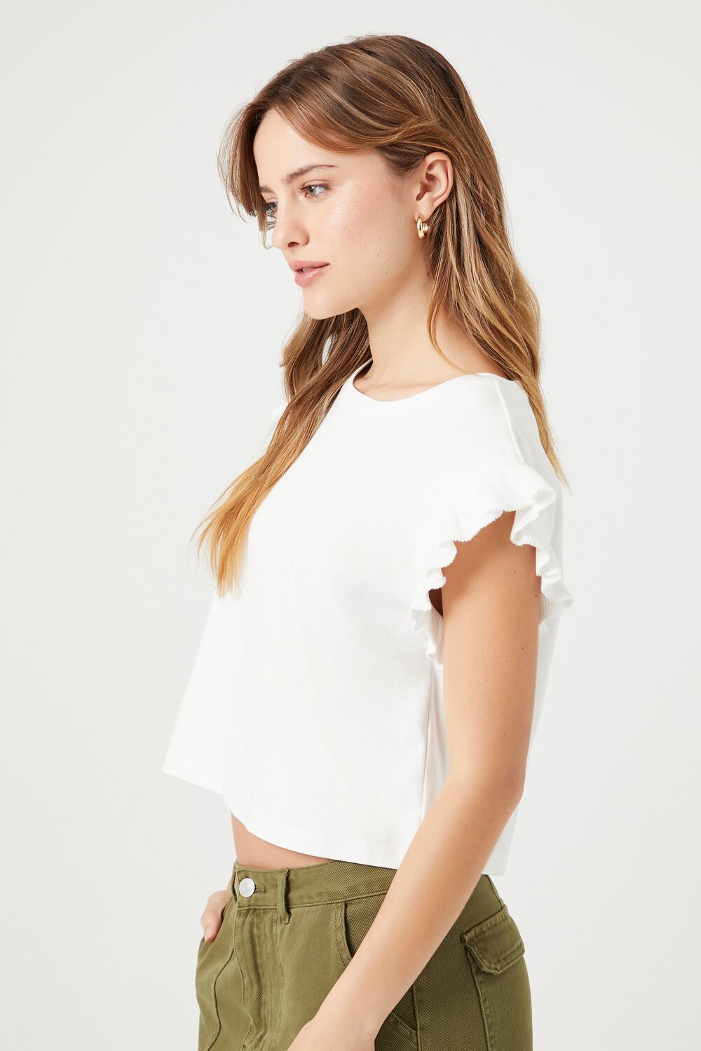 Butterfly-Sleeve Crop Top