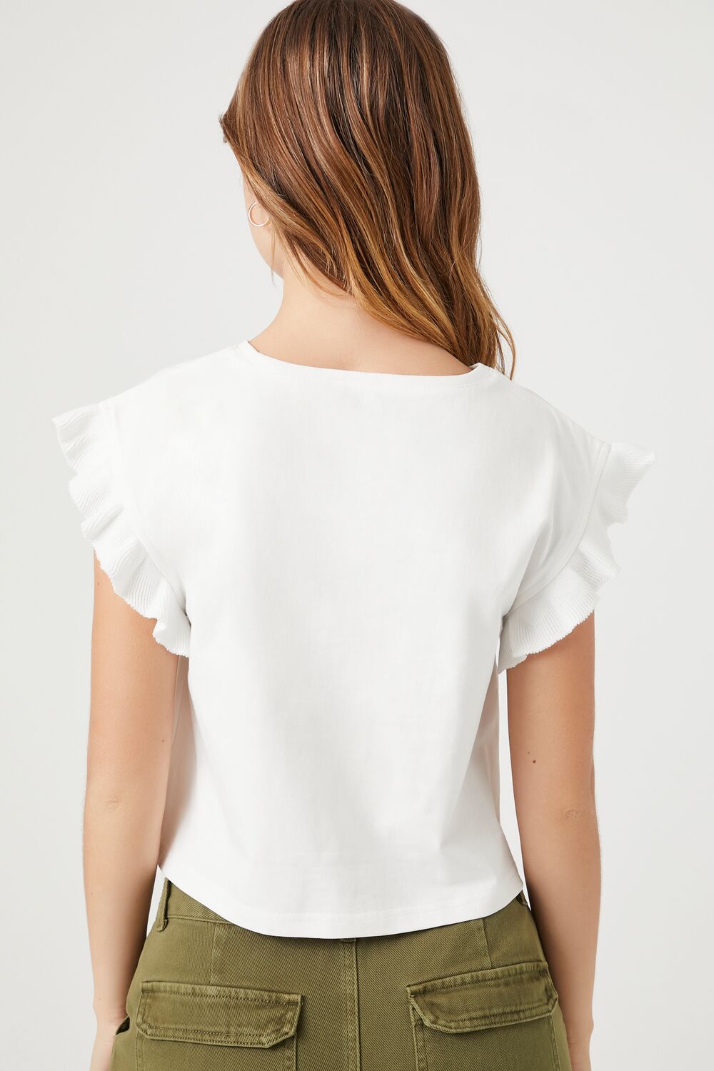 Butterfly-Sleeve Crop Top