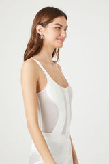 Striped Mesh Cami Bodysuit