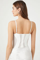 Striped Mesh Cami Bodysuit