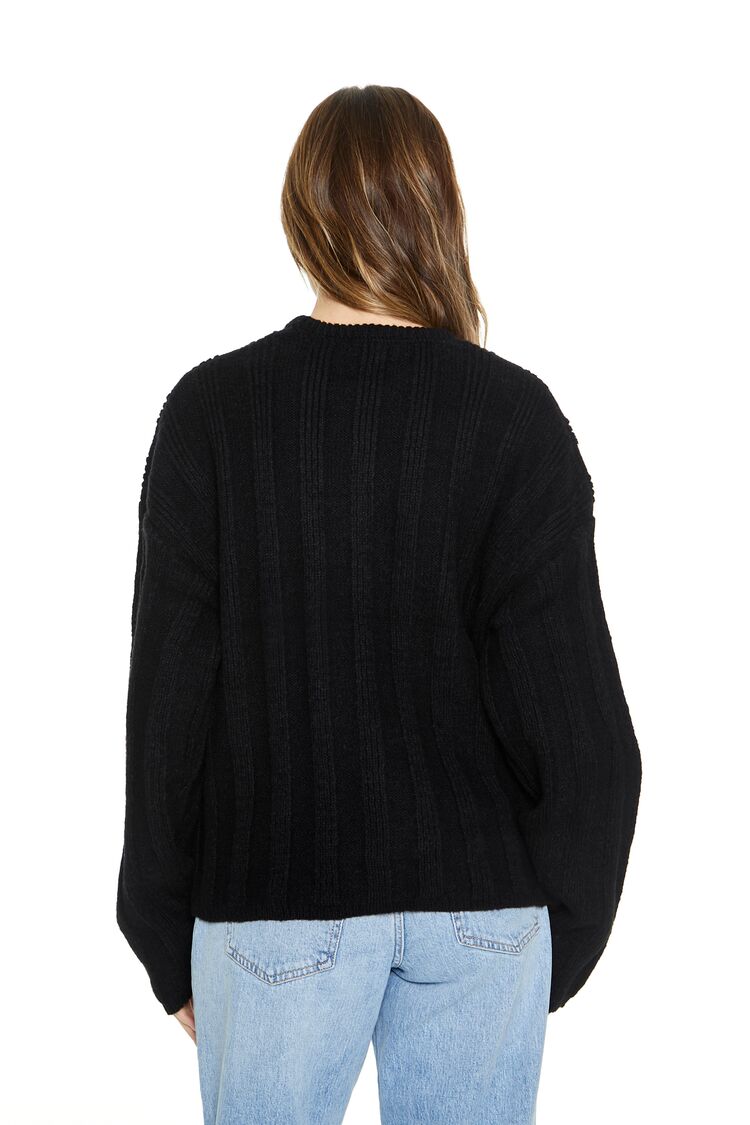 Ribbed Drop-Sleeve Sweater