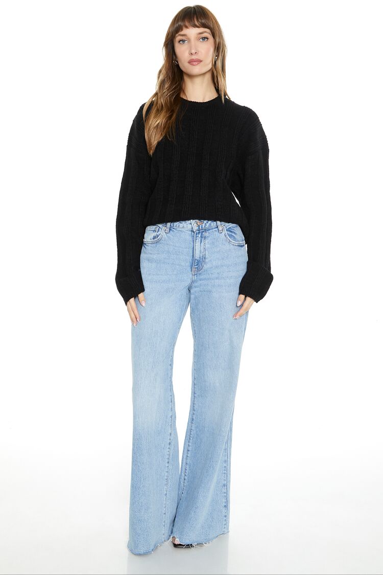 Ribbed Drop-Sleeve Sweater