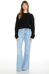 Ribbed Drop-Sleeve Sweater