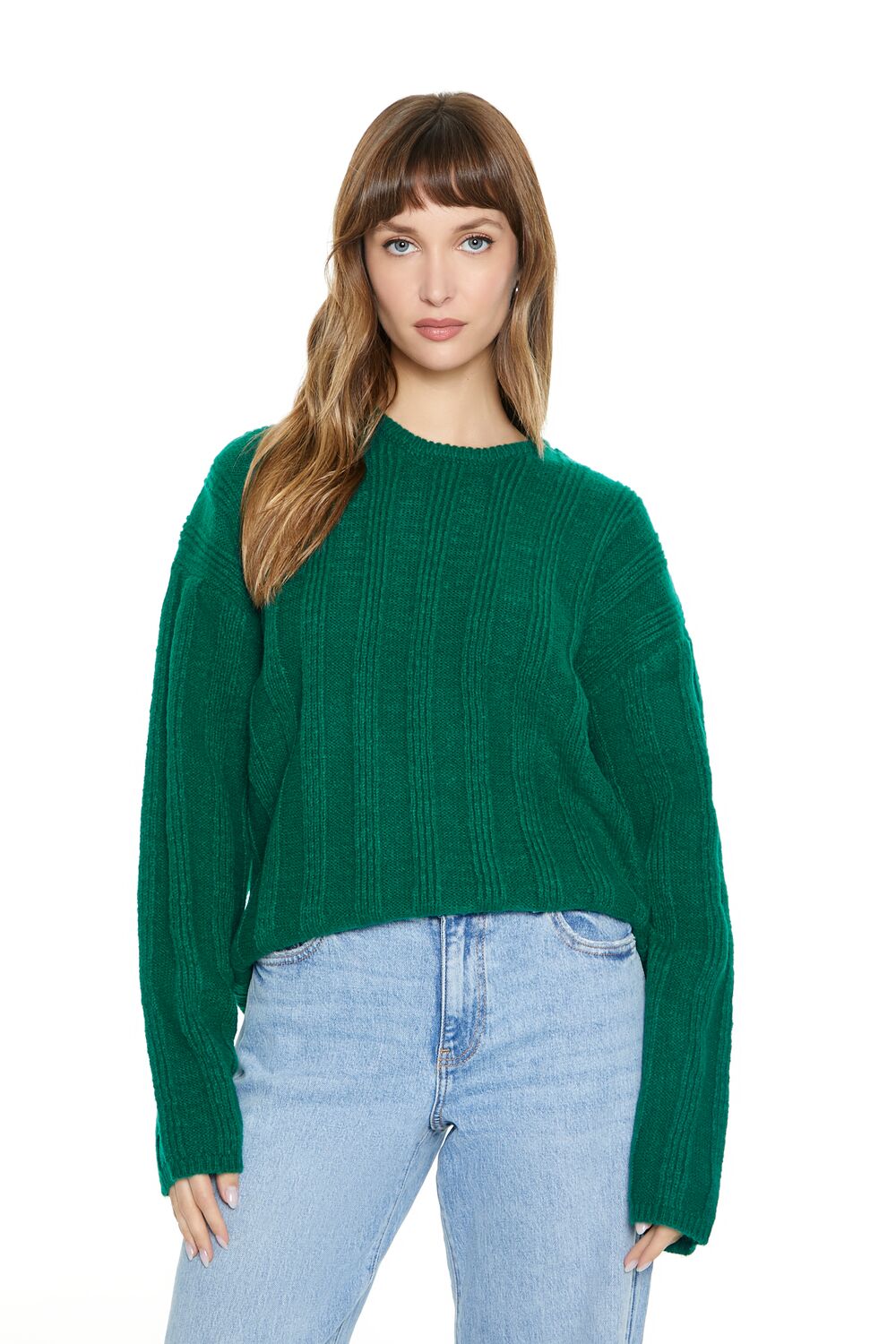 Ribbed Drop-Sleeve Sweater
