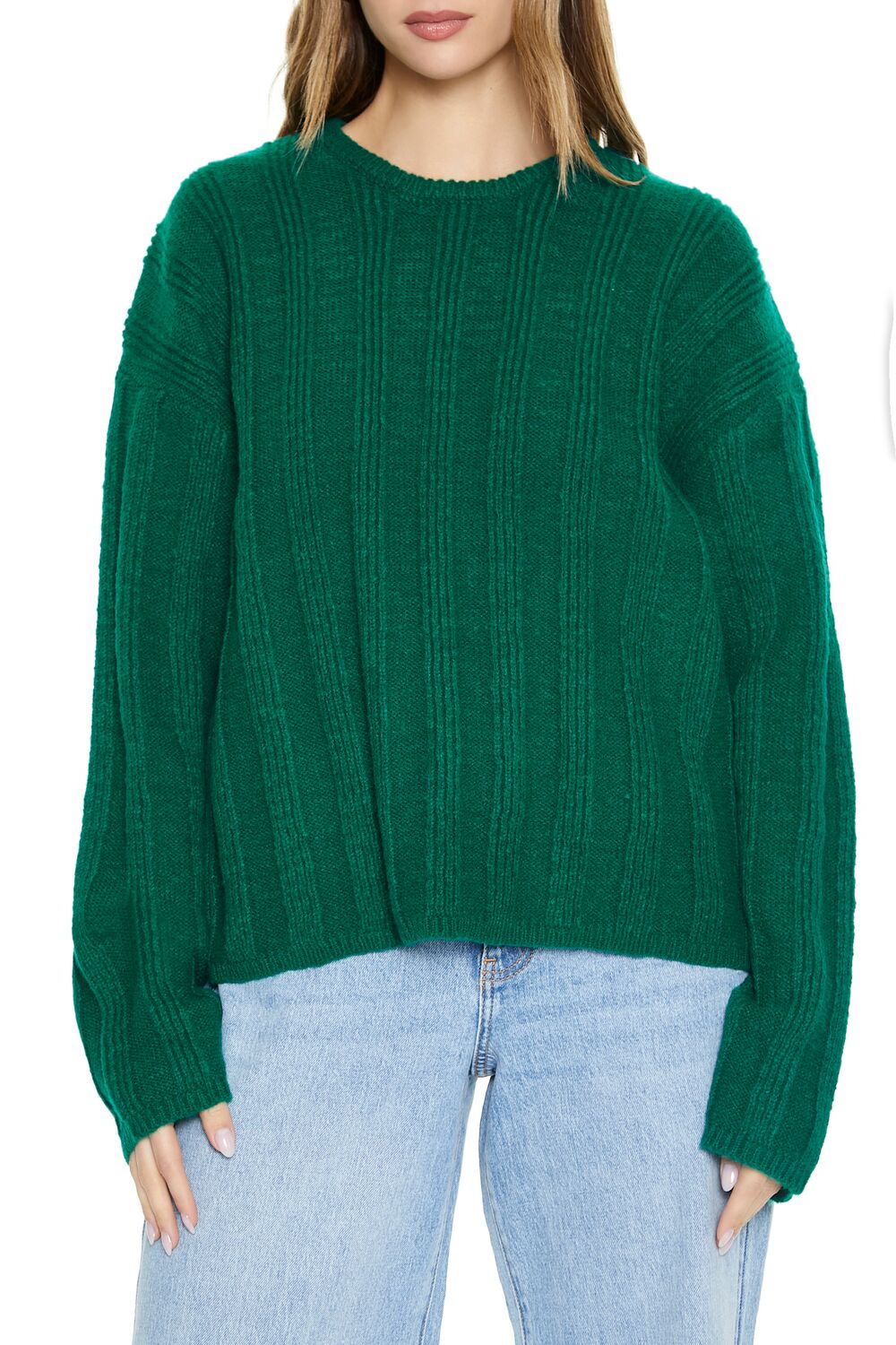 Ribbed Drop-Sleeve Sweater