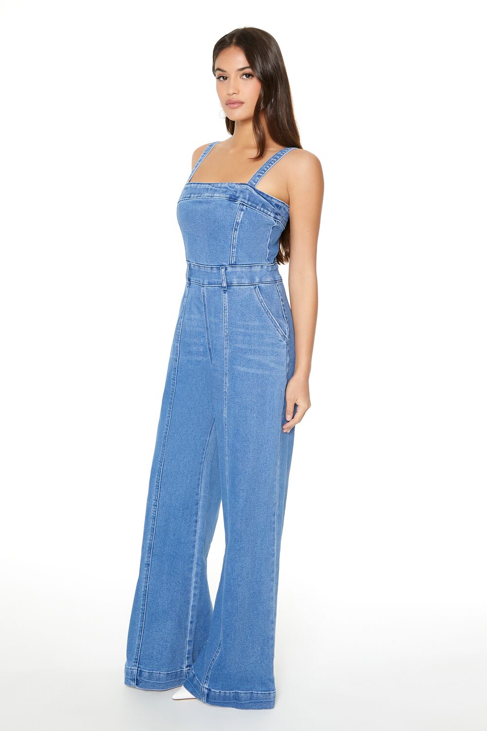 Denim Wide-Leg Jumpsuit