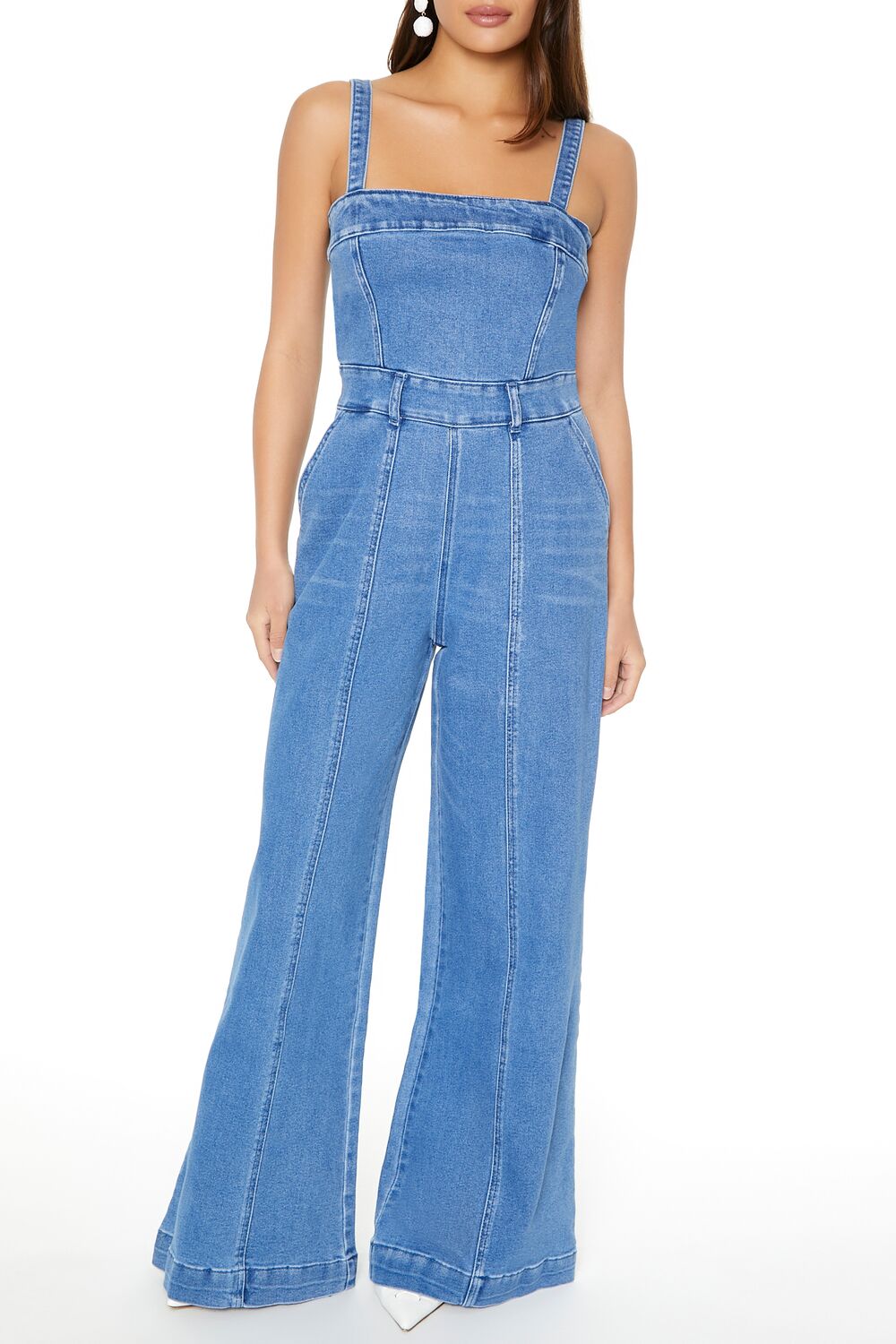 Denim Wide-Leg Jumpsuit