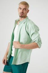 Textured Curved-Hem Shirt