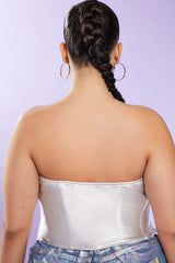 Plus Size Metallic Sweetheart Tube Top