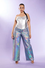 Plus Size Metallic Sweetheart Tube Top
