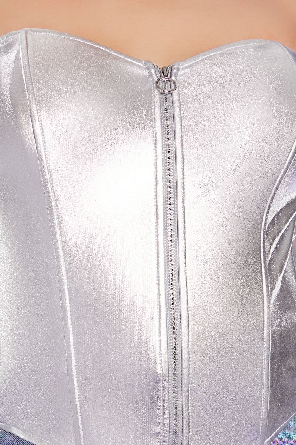 Plus Size Metallic Sweetheart Tube Top