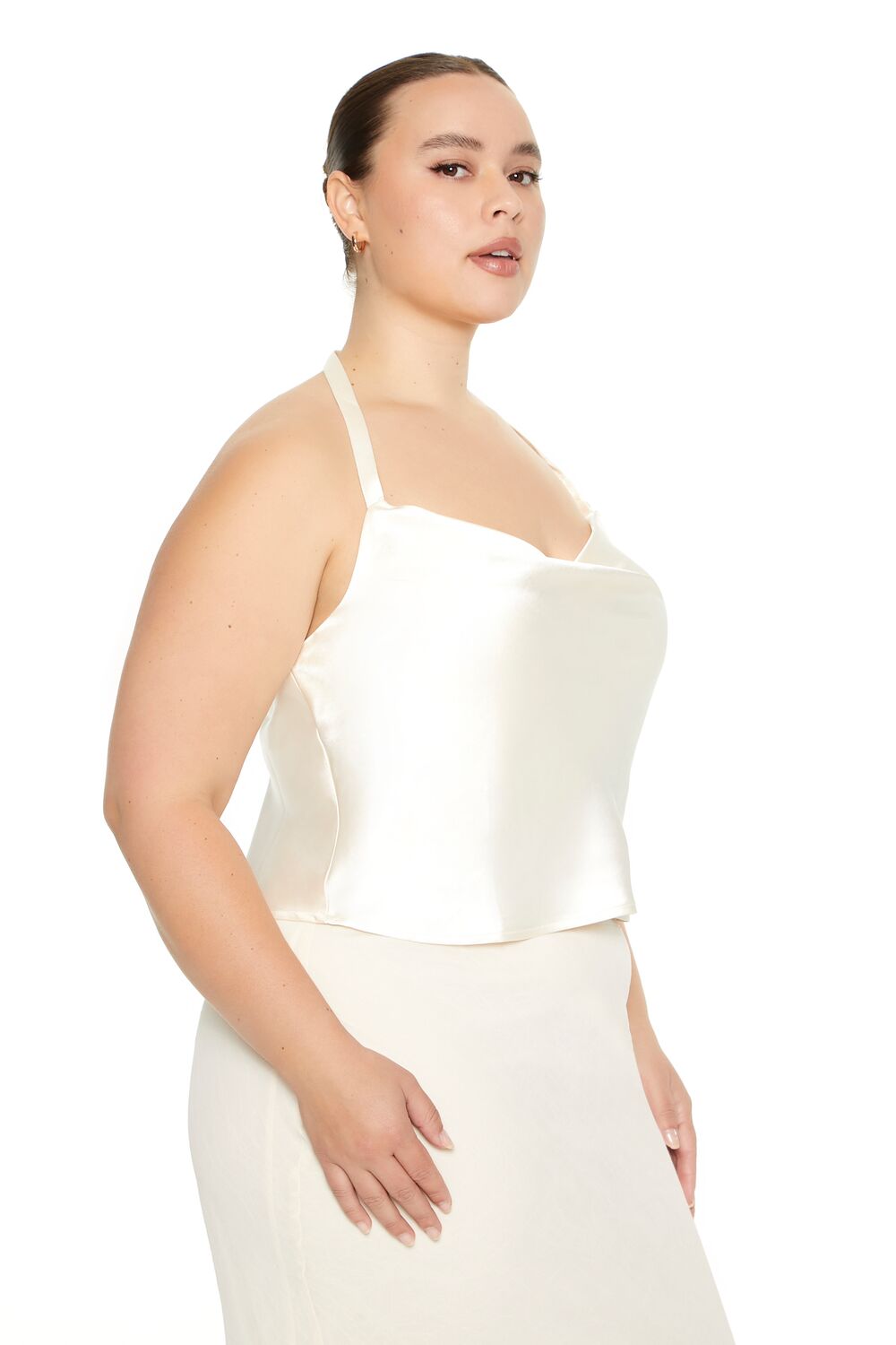 Plus Size Satin Halter Top