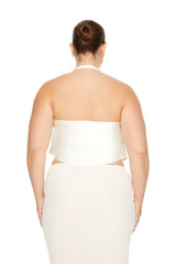 Plus Size Satin Halter Top