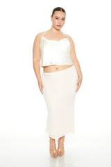 Plus Size Satin Halter Top