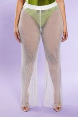 Plus Size Rhinestone Wide-Leg Pants