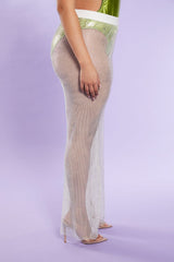 Plus Size Rhinestone Wide-Leg Pants