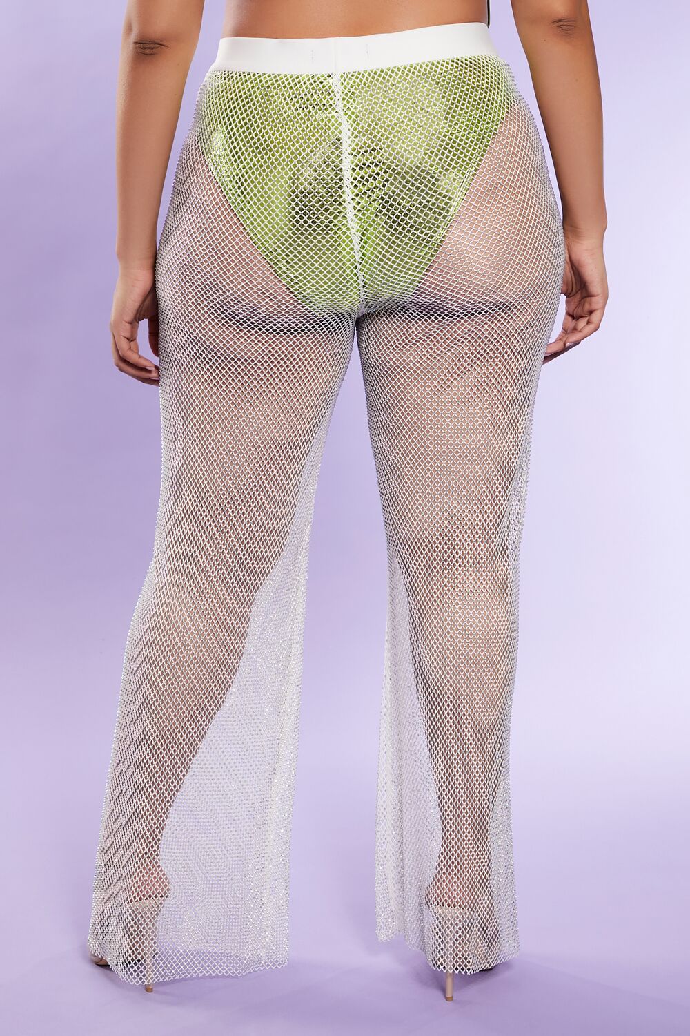 Plus Size Rhinestone Wide-Leg Pants