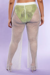 Plus Size Rhinestone Wide-Leg Pants