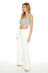 Twill Wide-Leg Cargo Pants