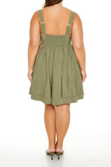 Plus Size Cargo A-Line Mini Dress