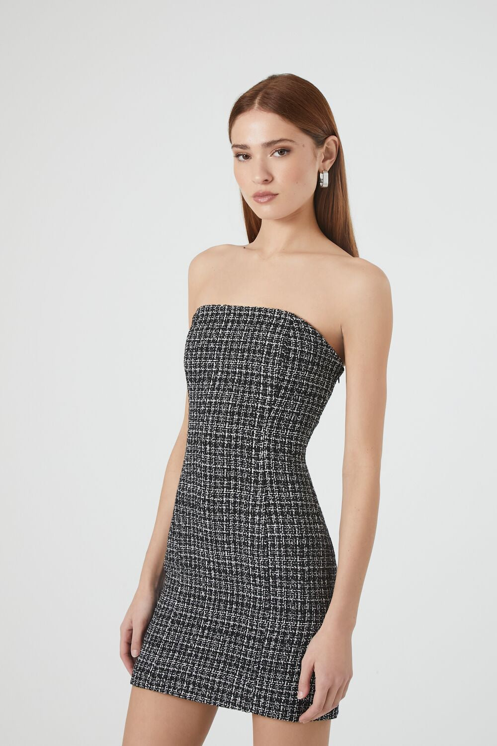 Tweed Tube Mini Dress