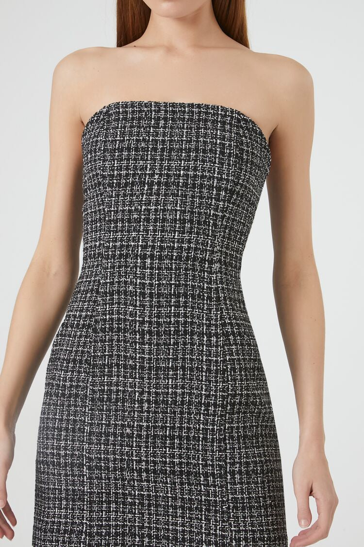 Tweed Tube Mini Dress