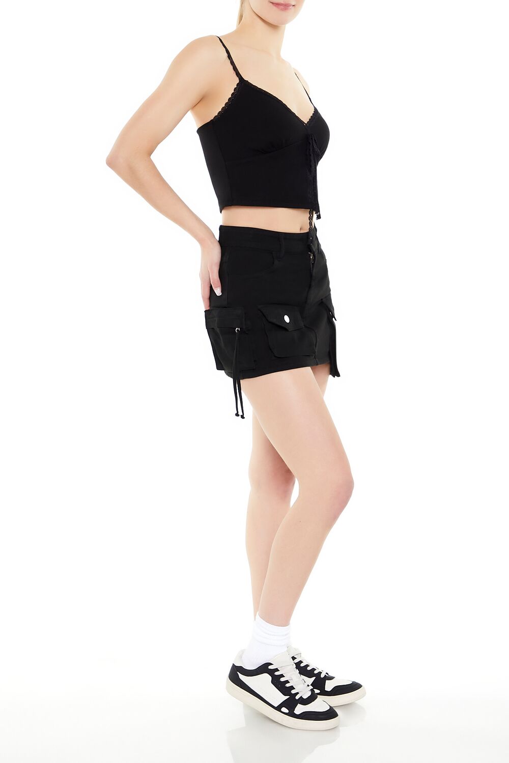 Twill Cargo Mini Skirt