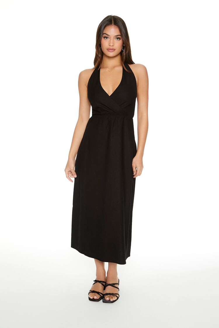 Surplice Halter Maxi Dress