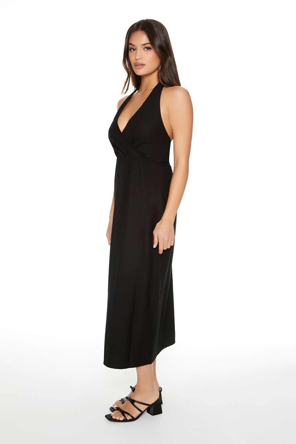 Surplice Halter Maxi Dress