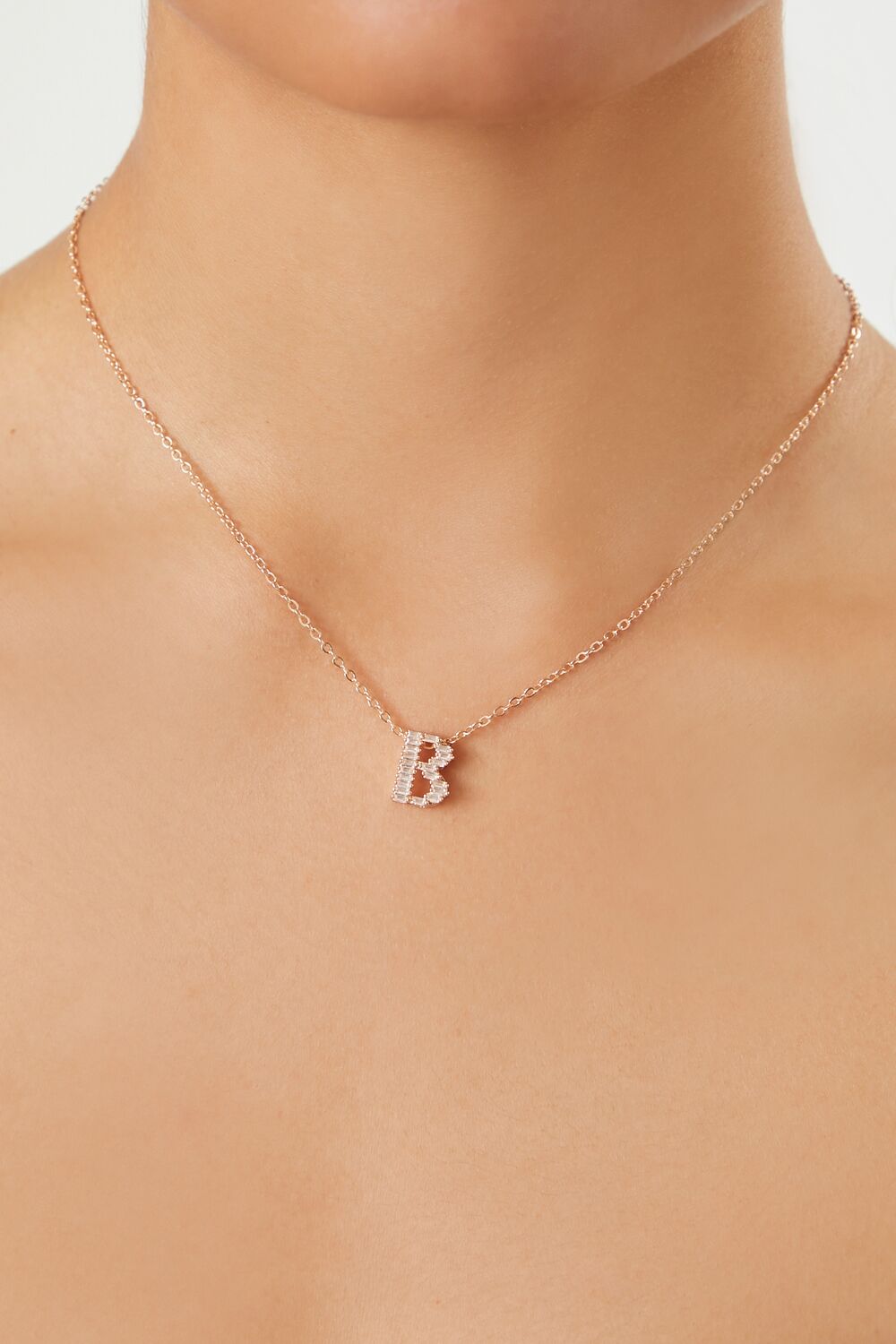 Faux Gem Initial Pendant Necklace