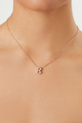 Faux Gem Initial Pendant Necklace