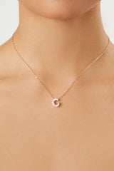 Faux Gem Initial Pendant Necklace