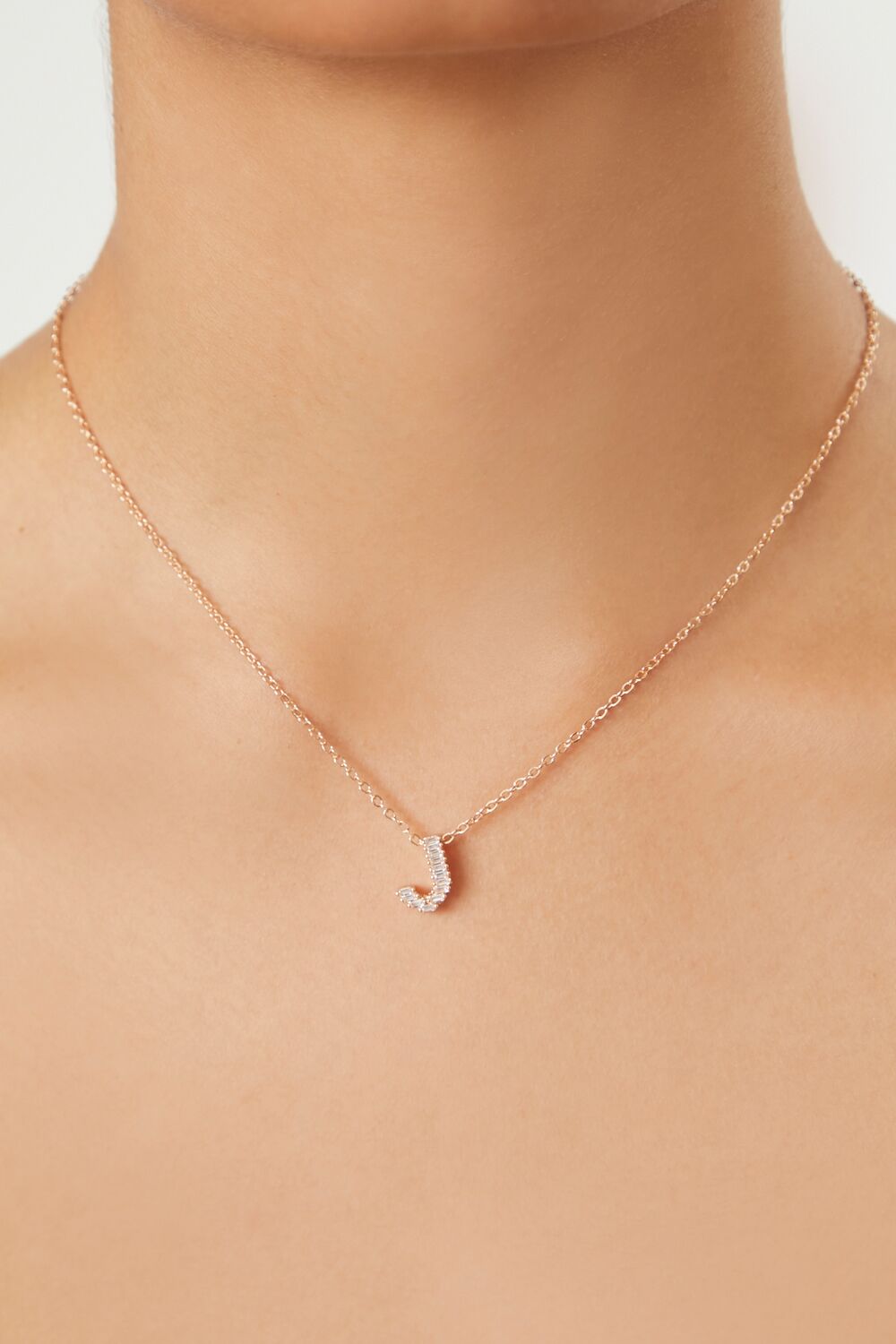 Faux Gem Initial Pendant Necklace