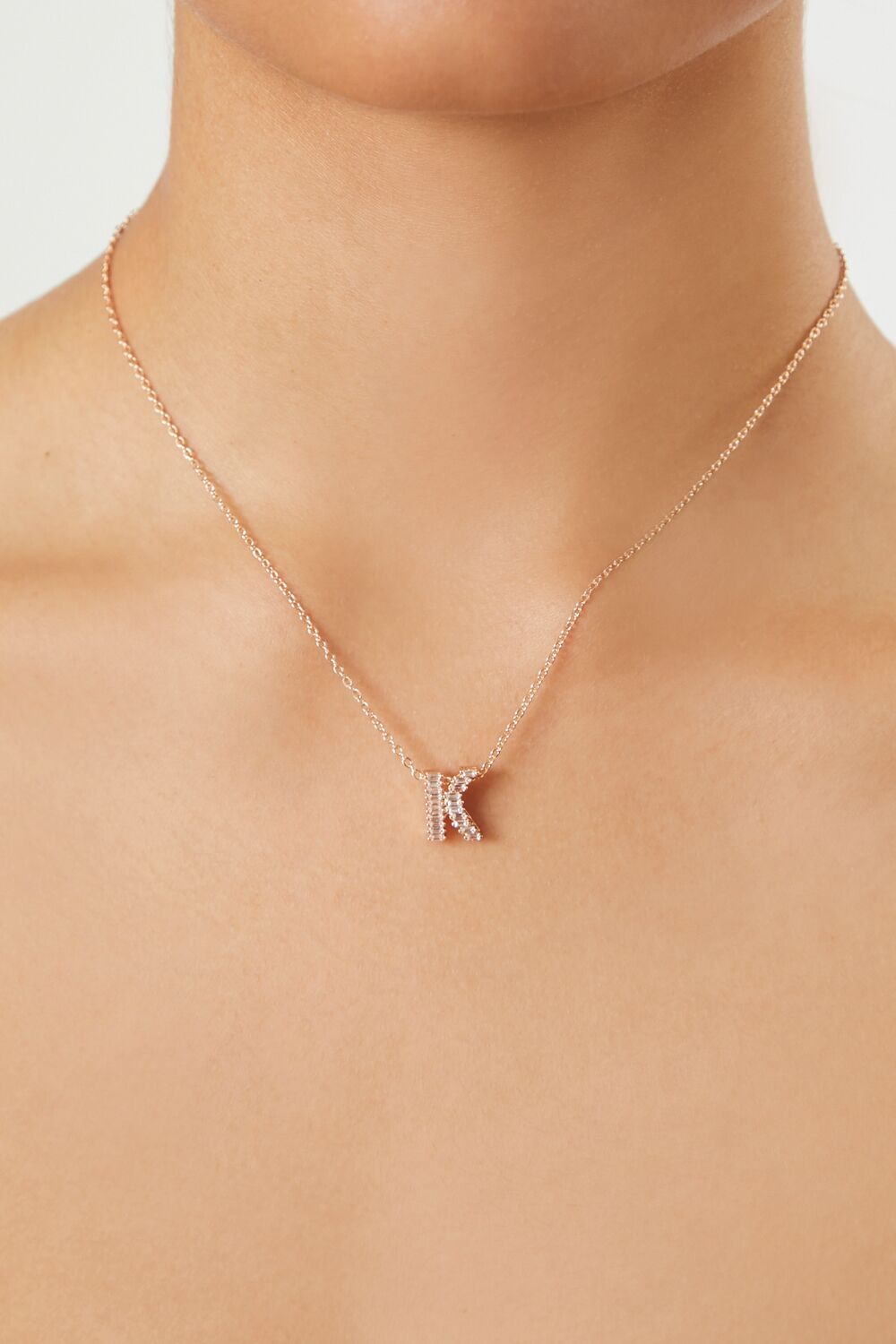 Faux Gem Initial Pendant Necklace