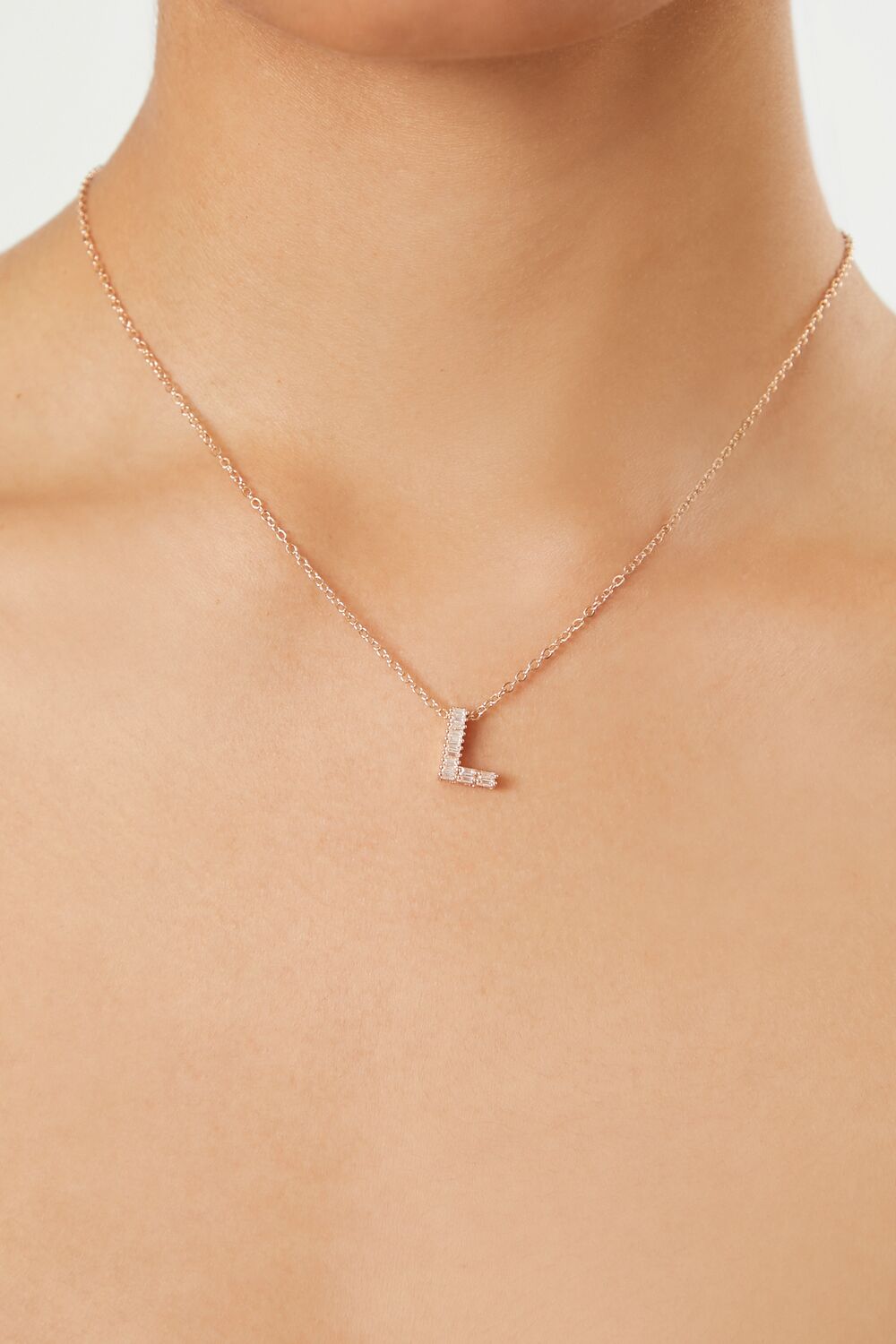 Faux Gem Initial Pendant Necklace