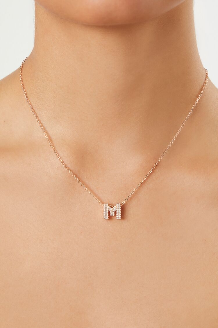 Faux Gem Initial Pendant Necklace
