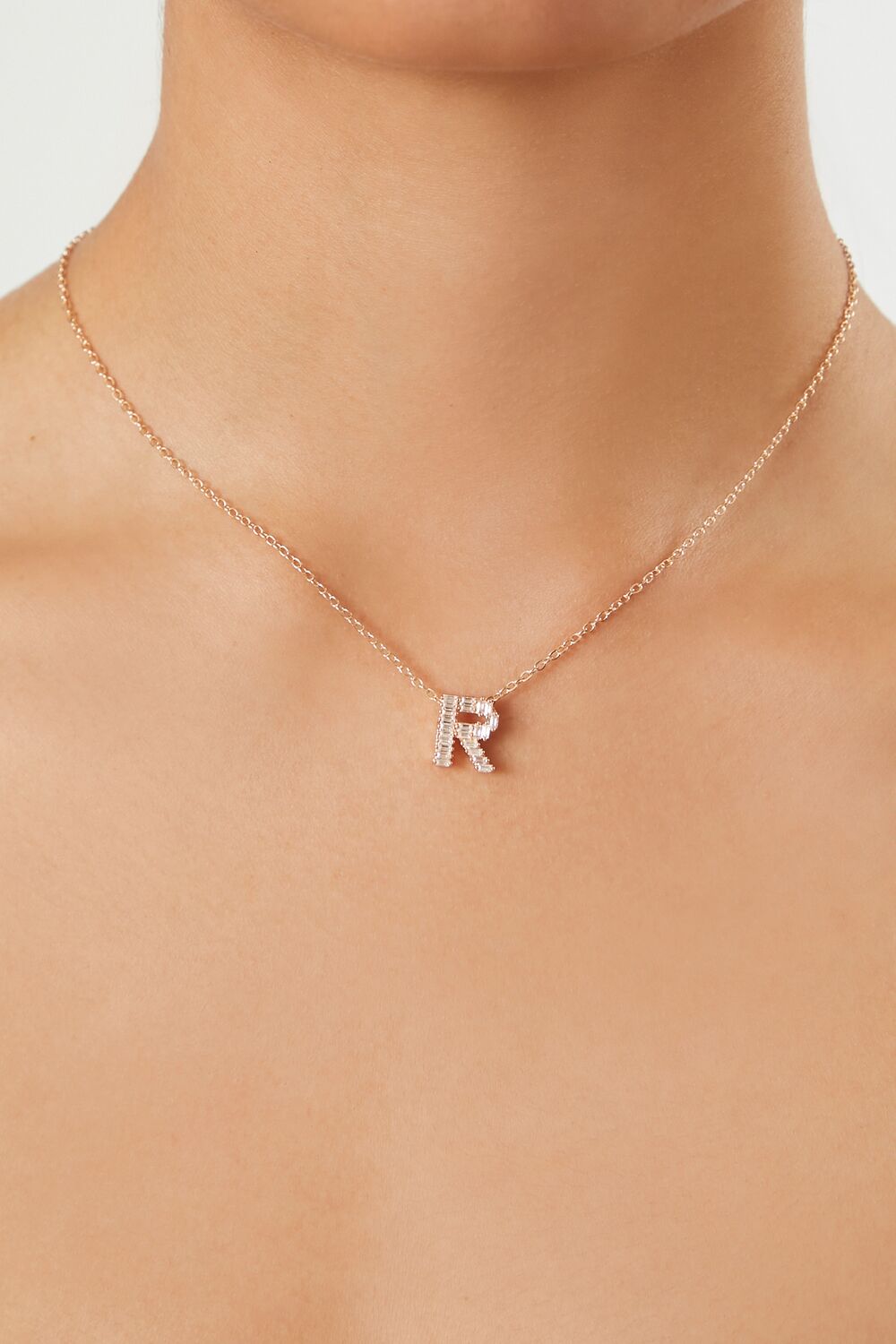 Faux Gem Initial Pendant Necklace