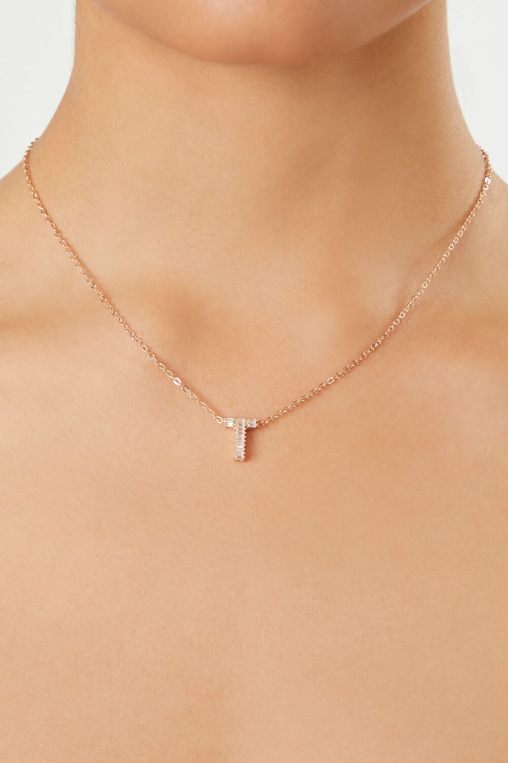 Faux Gem Initial Pendant Necklace