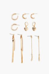 Hoop & Chain Drop Earring Set