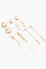 Hoop & Chain Drop Earring Set