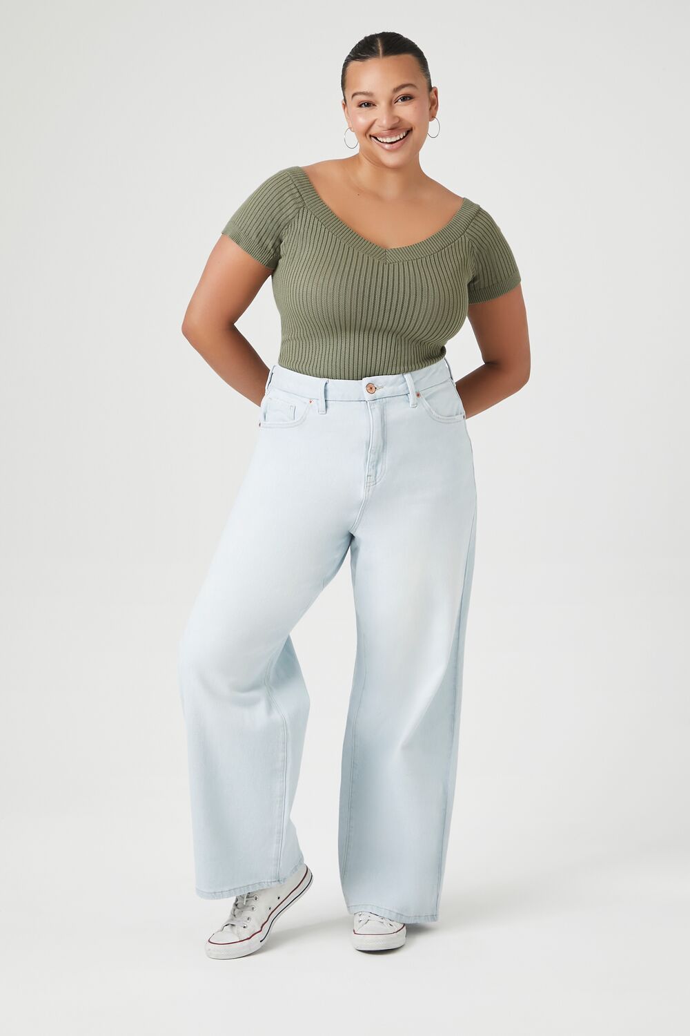 Plus Size High-Rise Straight Jeans
