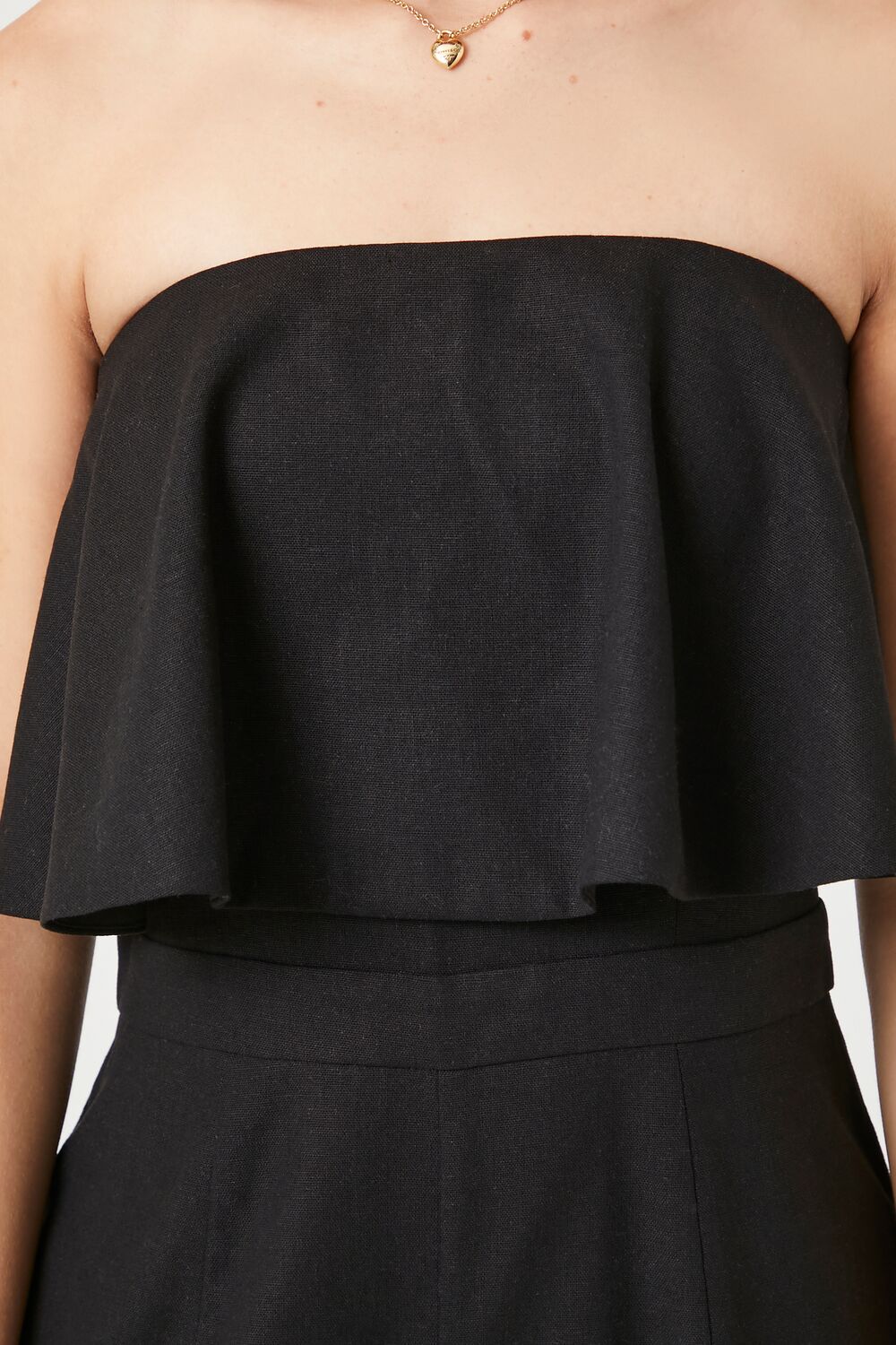 Flounce Wide-Leg Tube Jumpsuit