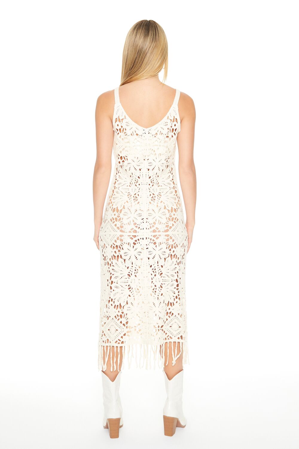 Crochet Fringe Midi Dress